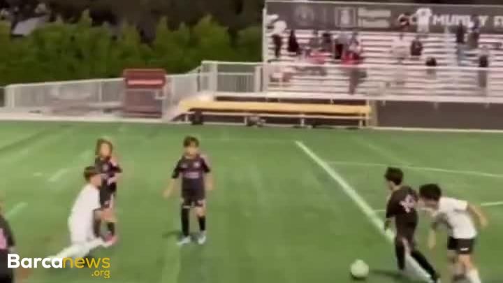 ویدیو: مهارت دریبل باورنکردنی پسر کوچک لیونل مسی; چیرو ۵ نفرو جا گذاشت!